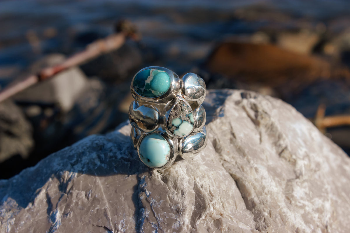Size 6.25-6.5 Whitewater Turquoise Cloud Ring