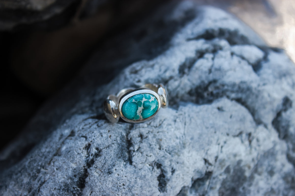 Size 6.25-6.5 Whitewater Turquoise Cloud Ring