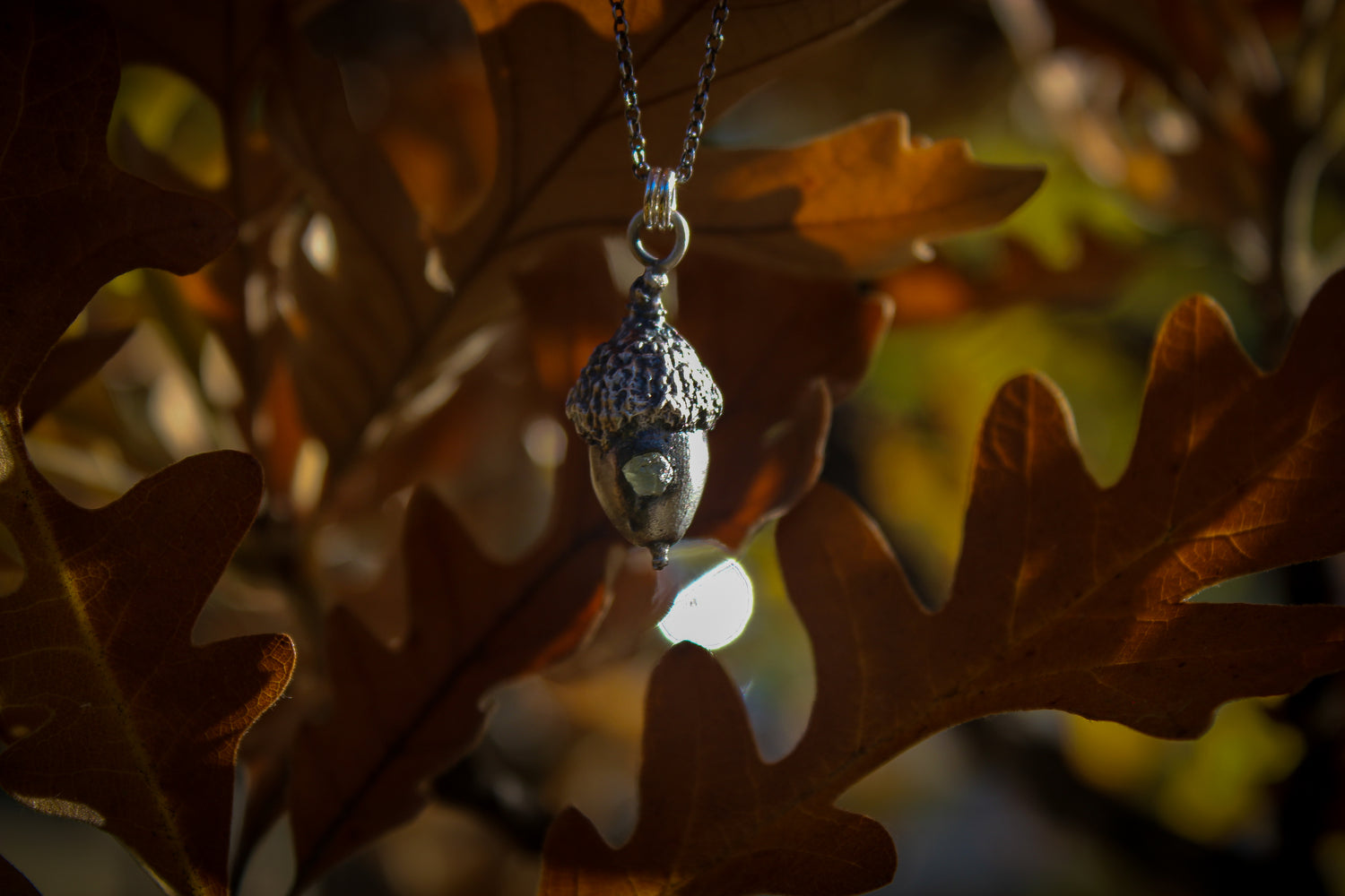 PRE-ORDER Sapphire Seeds Acorn Necklace