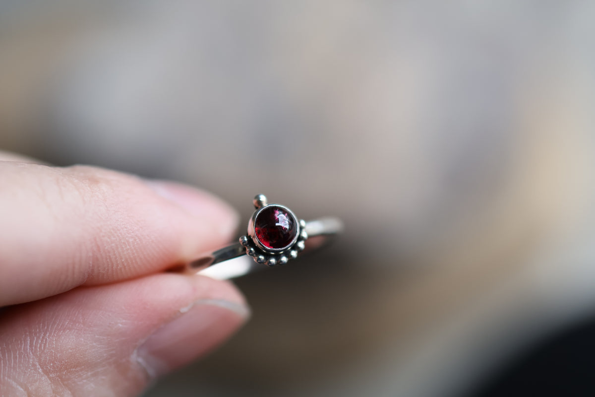 Size 9 Garnet Stacking Ring