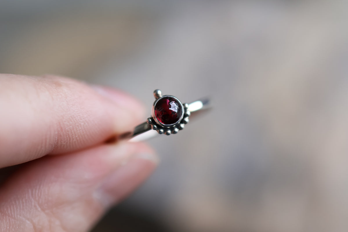 Size 9 Garnet Stacking Ring