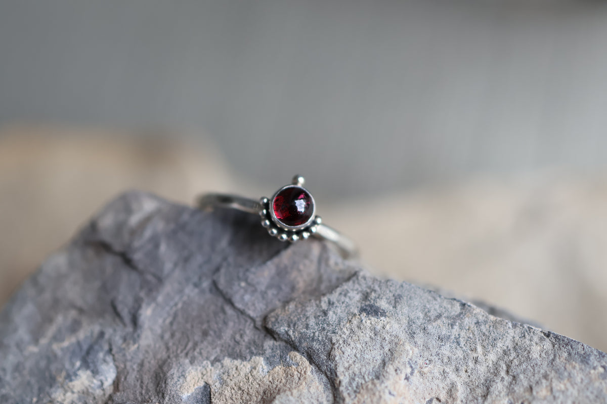 Size 9 Garnet Stacking Ring