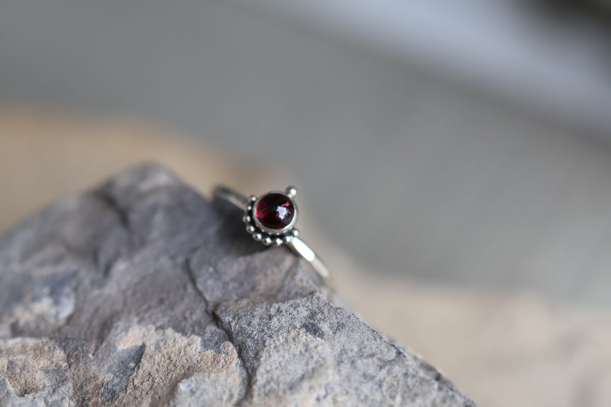 Size 9 Garnet Stacking Ring