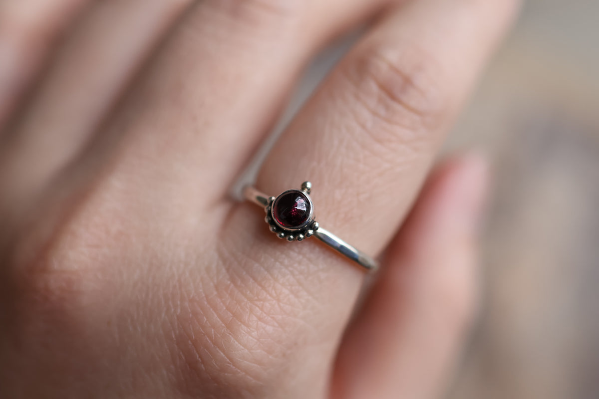 Size 9 Garnet Stacking Ring