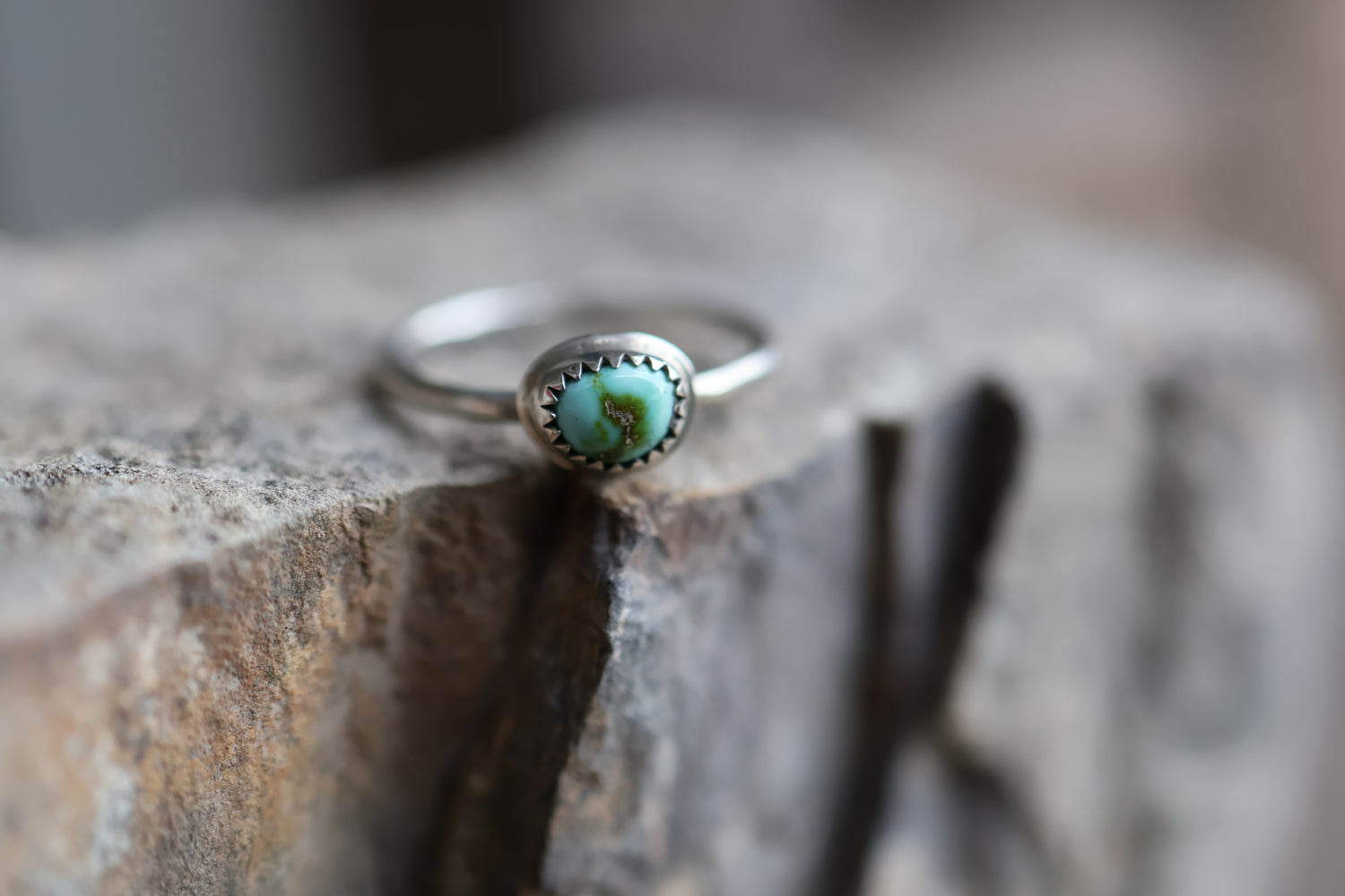 Size 7.75 Sonoran Gold Turquoise Stacking Ring