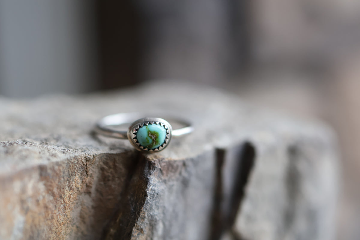 Size 7.75 Sonoran Gold Turquoise Stacking Ring