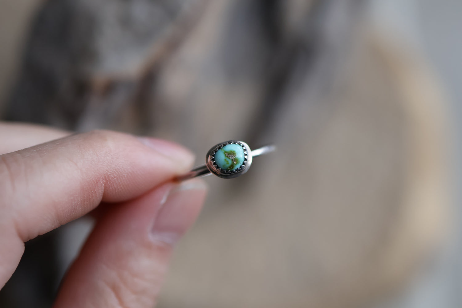 Size 7.75 Sonoran Gold Turquoise Stacking Ring