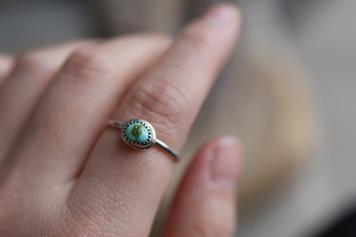 Size 7.75 Sonoran Gold Turquoise Stacking Ring