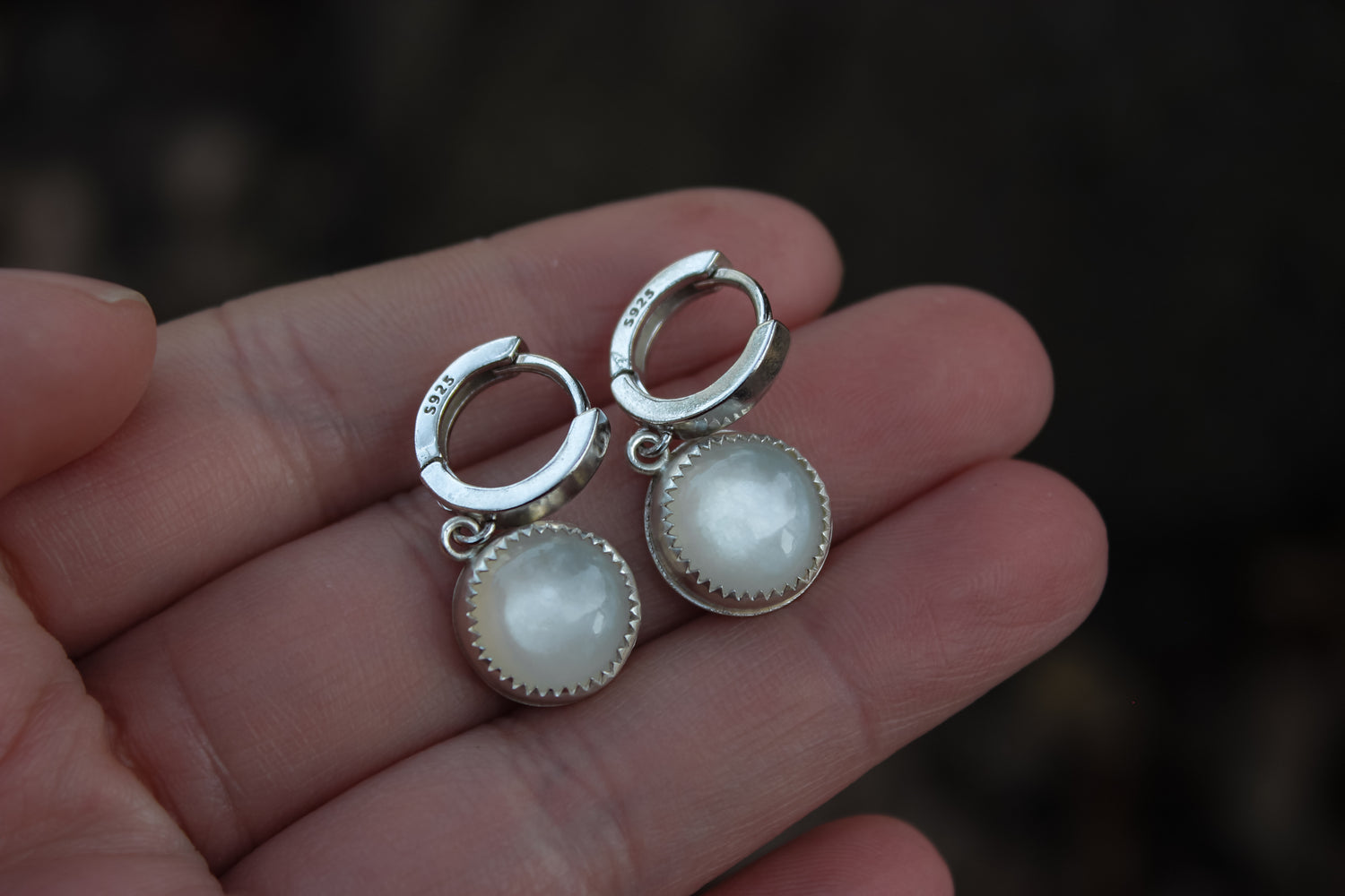 Moonbeam Huggie Hoops