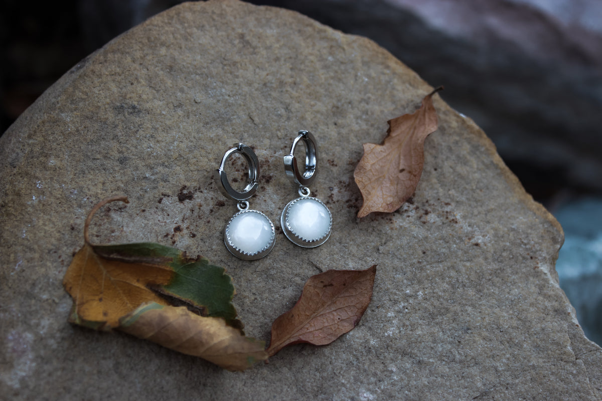 Moonbeam Huggie Hoops