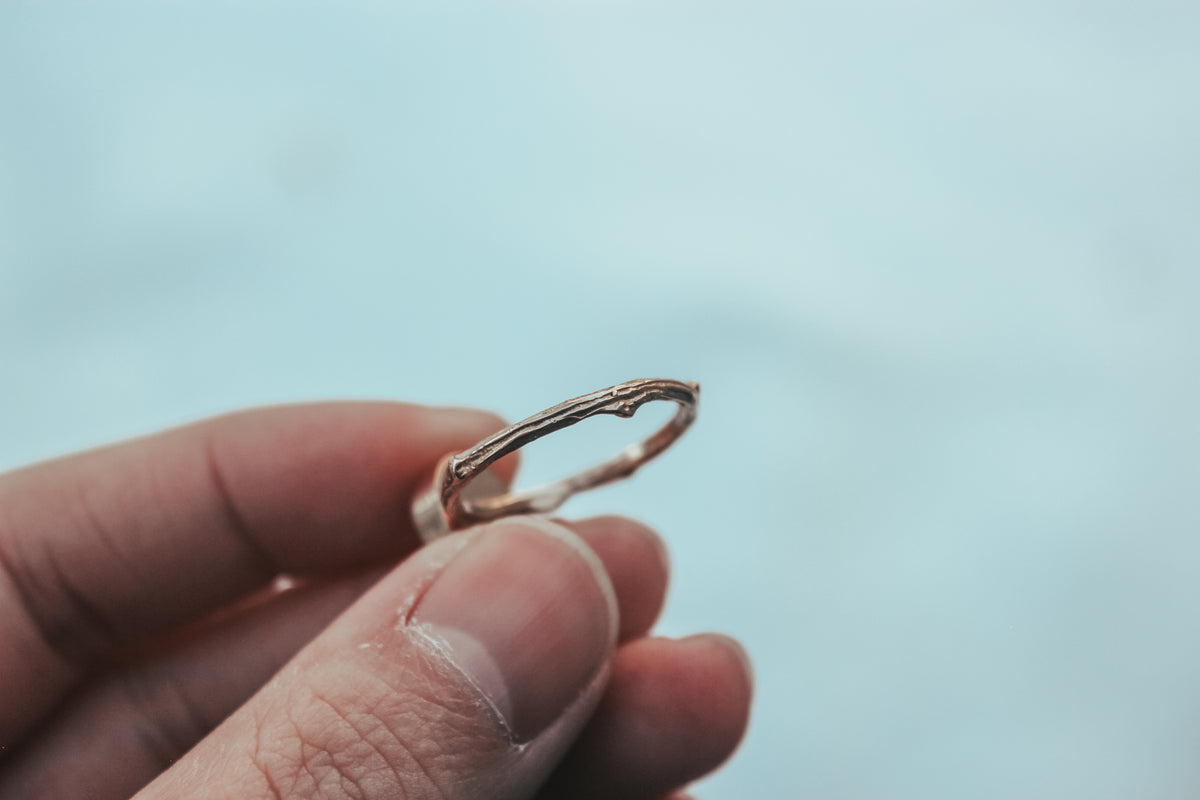 Size 8 Frost Flowers Ring- 14k Gold