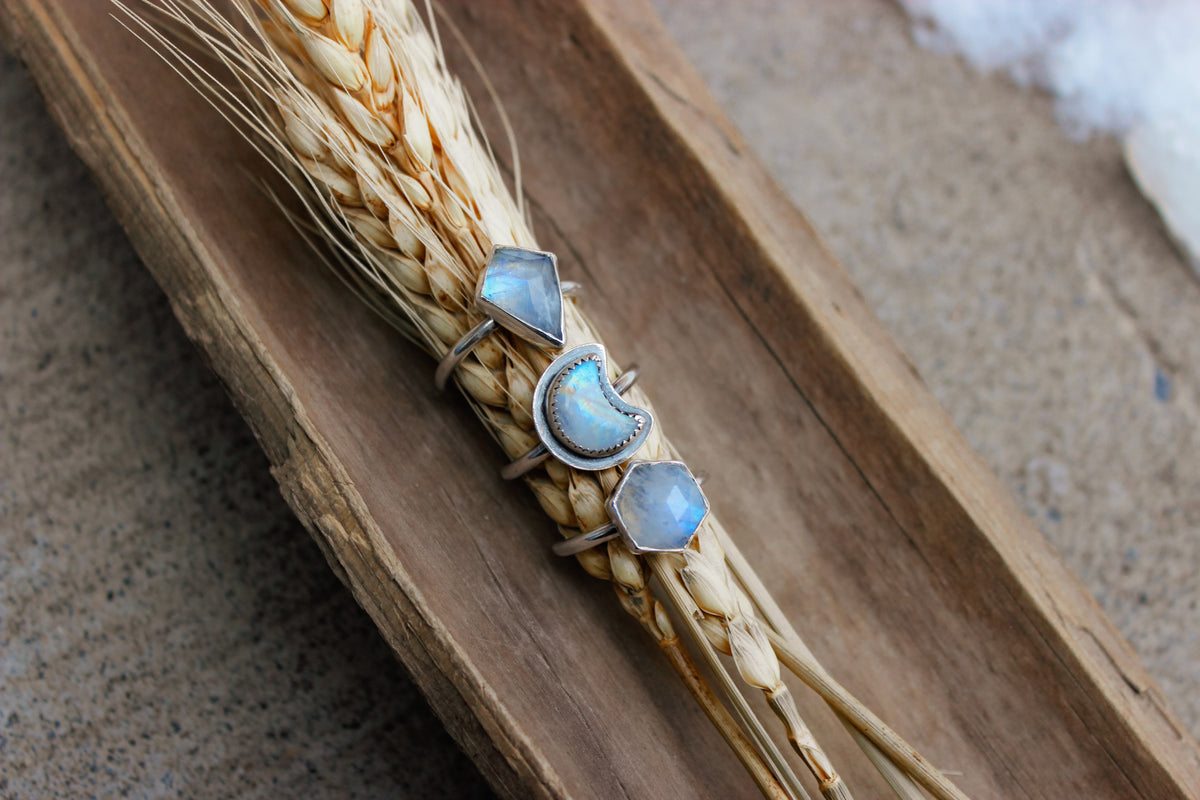 Moonstone Stacking Rings