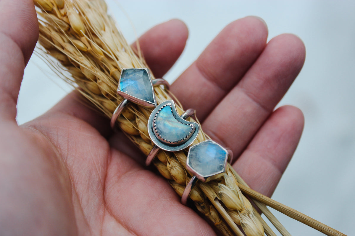 Moonstone Stacking Rings