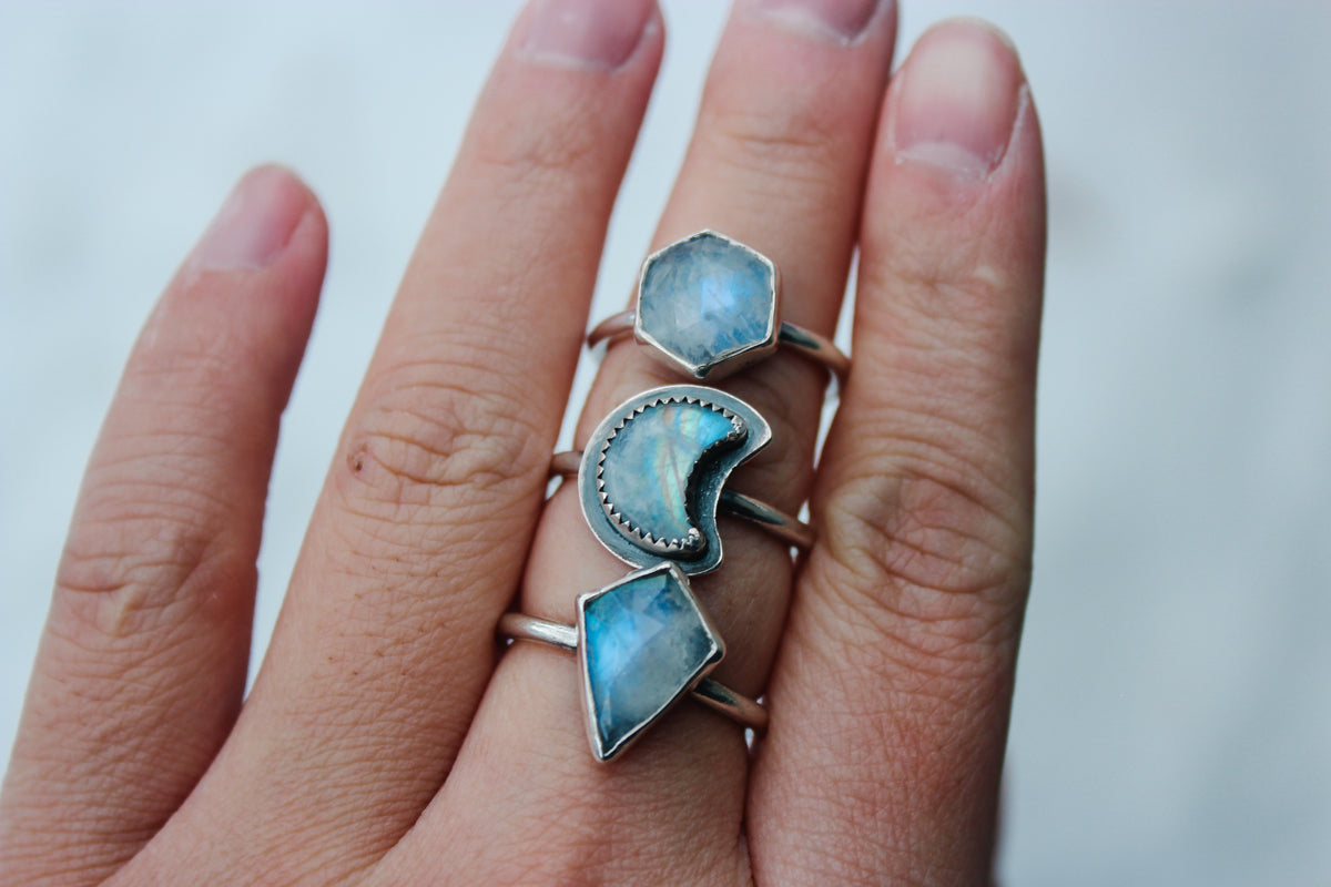 Moonstone Stacking Rings