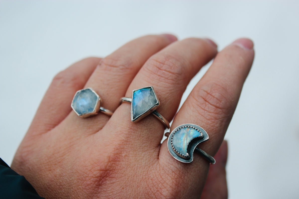 Moonstone Stacking Rings
