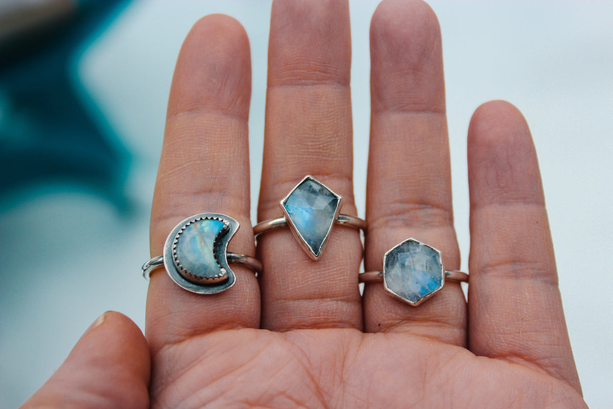 Moonstone Stacking Rings