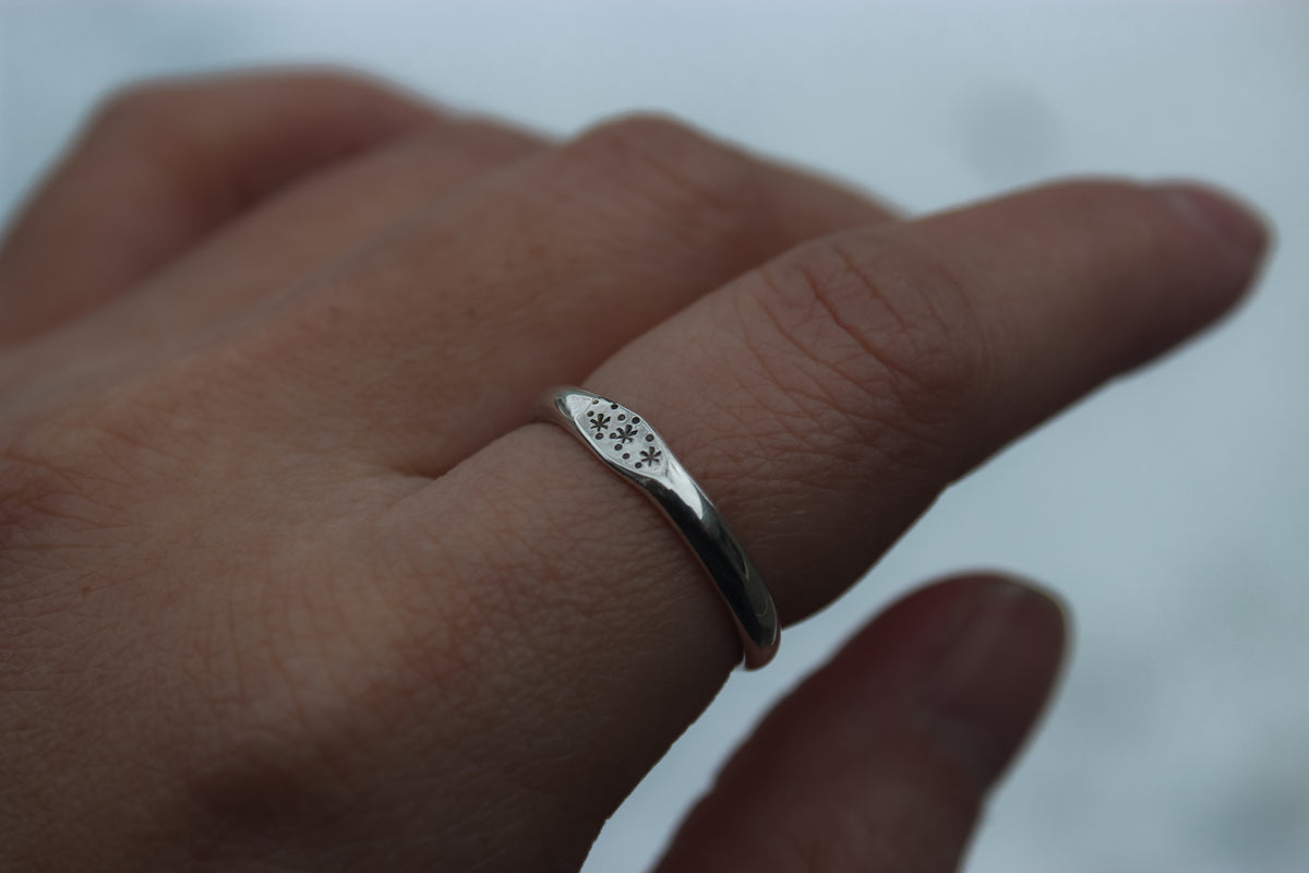Size 8.5 Mini Star Signet Ring
