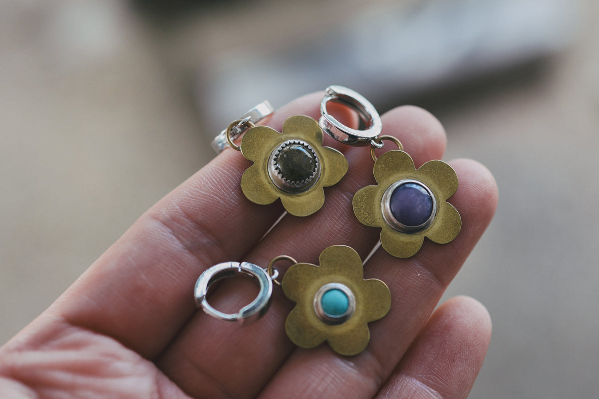 Flower Power Huggie Hoops