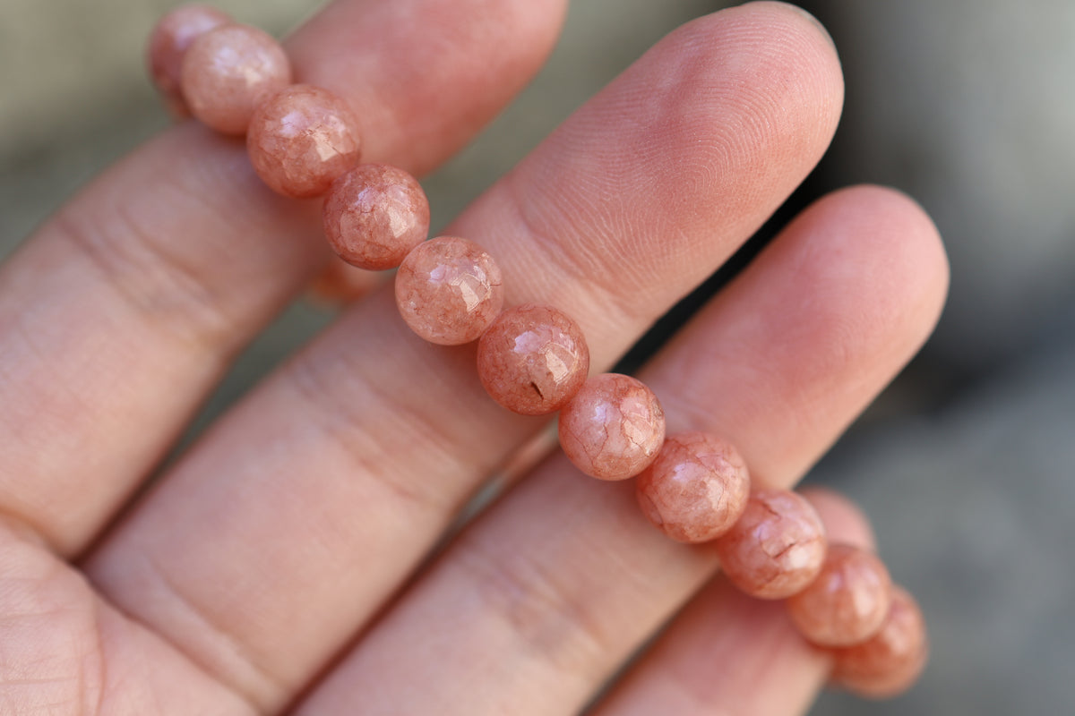 Fire Quartz Bead Bracelet