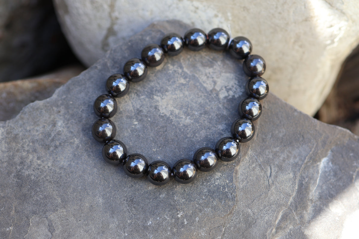 Round Hematite Bead Bracelet