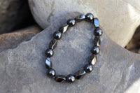 Patterned Hematite Bead Bracelet