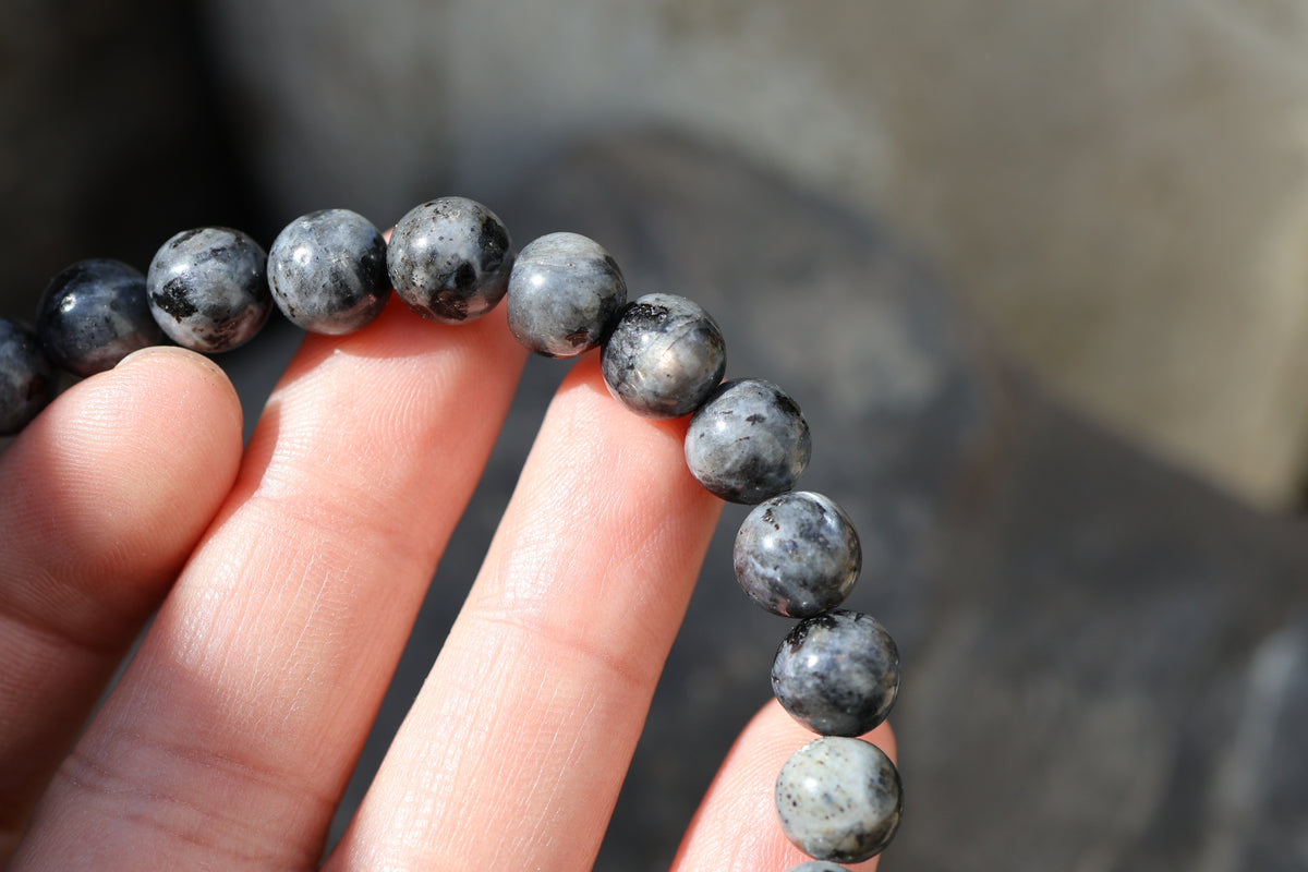 Larvikite Bead Bracelet
