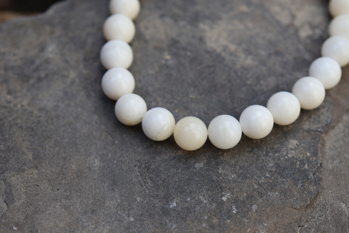 White Quartz Bead Bracelet