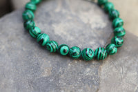 Malachite Style Bead Bracelet