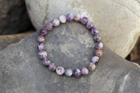 Chevron Amethyst Bead Bracelet