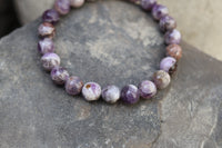 Chevron Amethyst Bead Bracelet