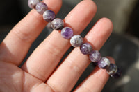Chevron Amethyst Bead Bracelet