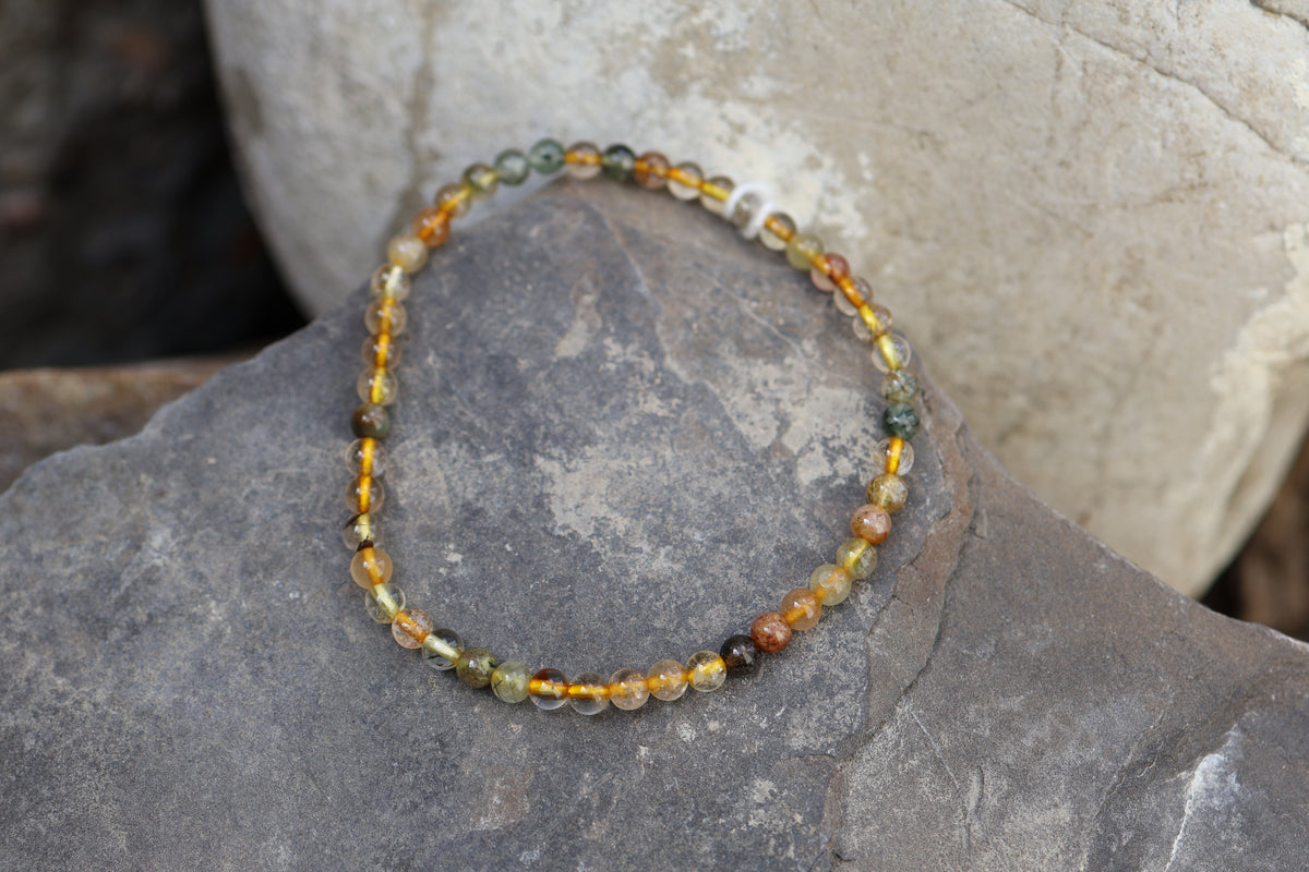 Rutilated Quartz Bead Bracelet