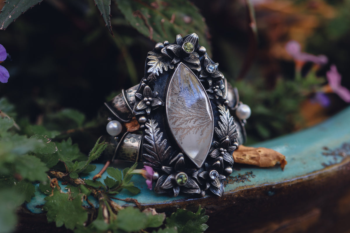Destash! Dendritic Agate Fern Cuff