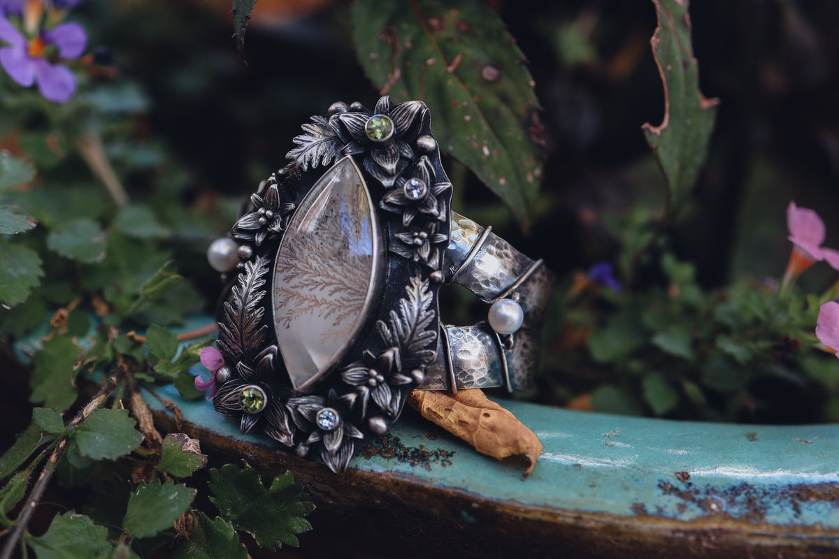 Destash! Dendritic Agate Fern Cuff