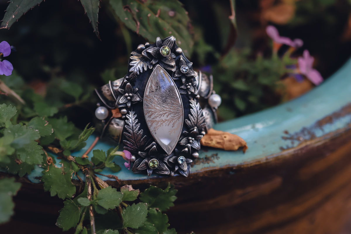 Destash! Dendritic Agate Fern Cuff