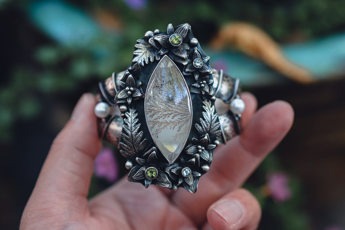 Destash! Dendritic Agate Fern Cuff