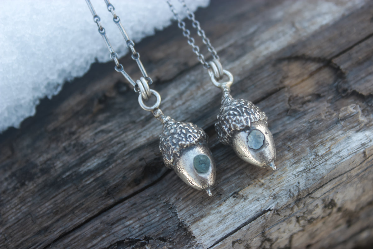 PRE-ORDER Sapphire Seeds Acorn Necklace