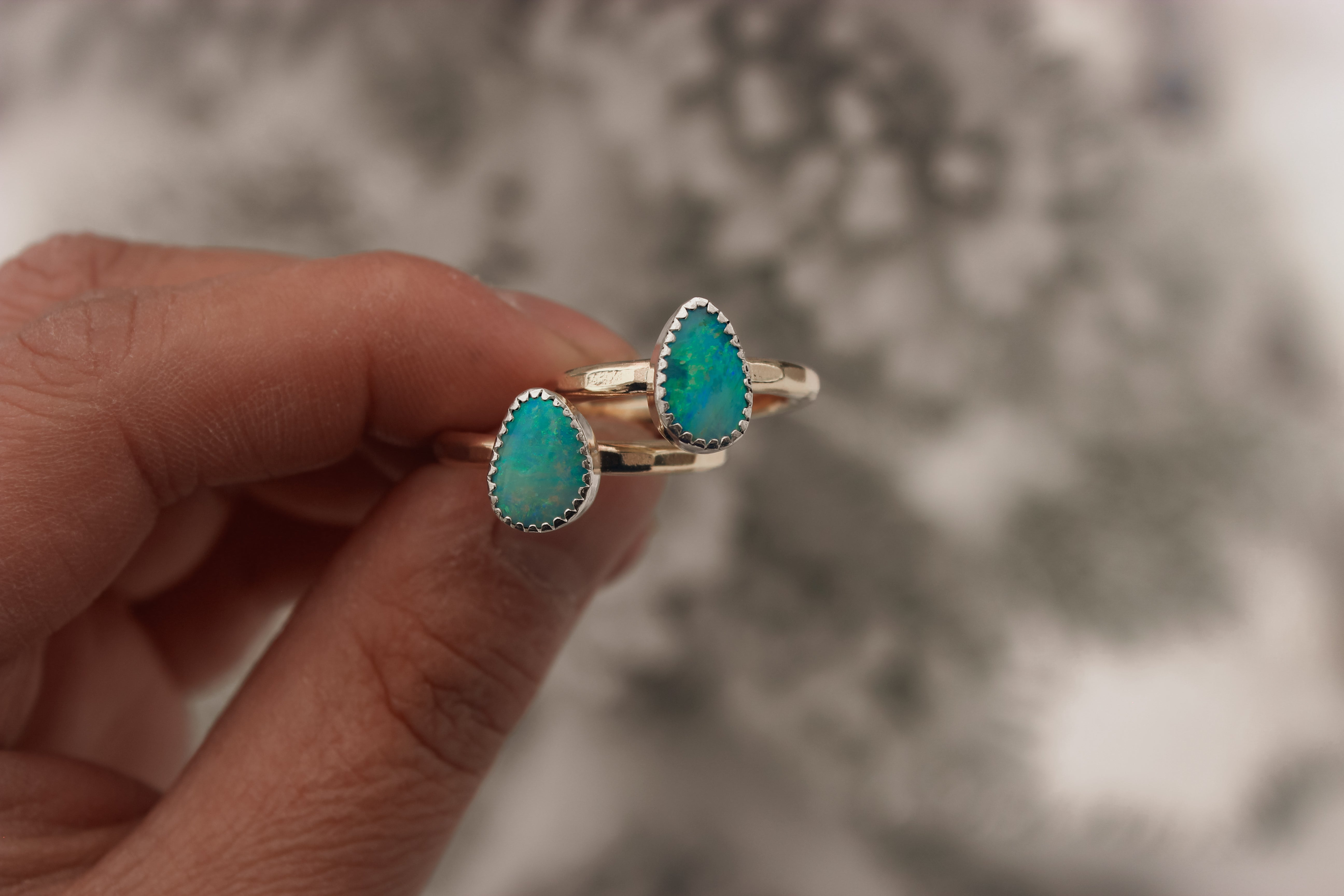 Opal Stacking Rings – Stream & Strata Silver