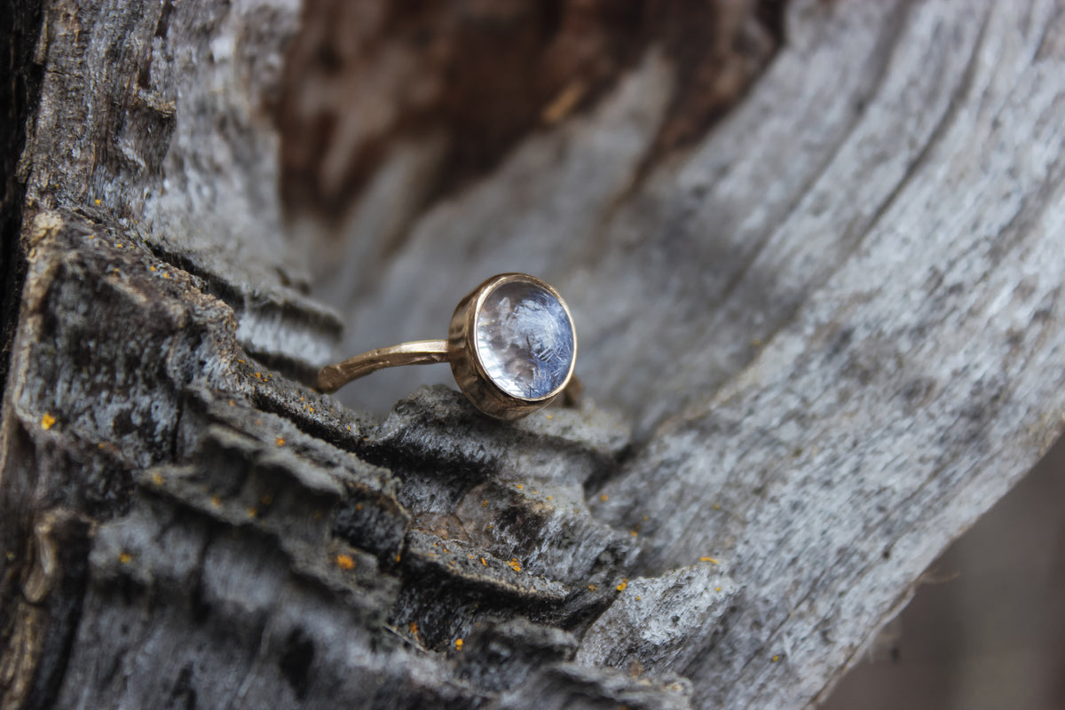 Size 8 Frost Flowers Ring- 14k Gold