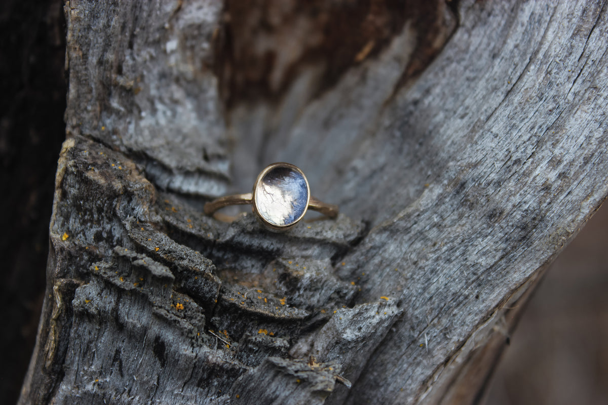 Size 8 Frost Flowers Ring- 14k Gold